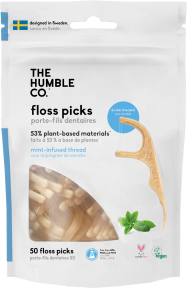The Humble Co.   Dental Floss Picks Mint 4 x 50pc
