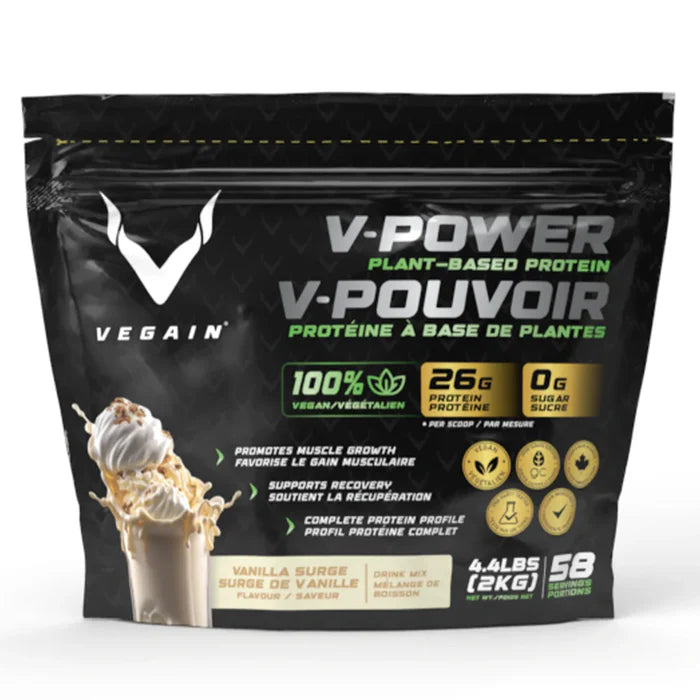 VEGAIN - NEW BRAND   V-POWER Plant-Based Protein - Vanilla - Coming Soon   2KG 4.4 LBS