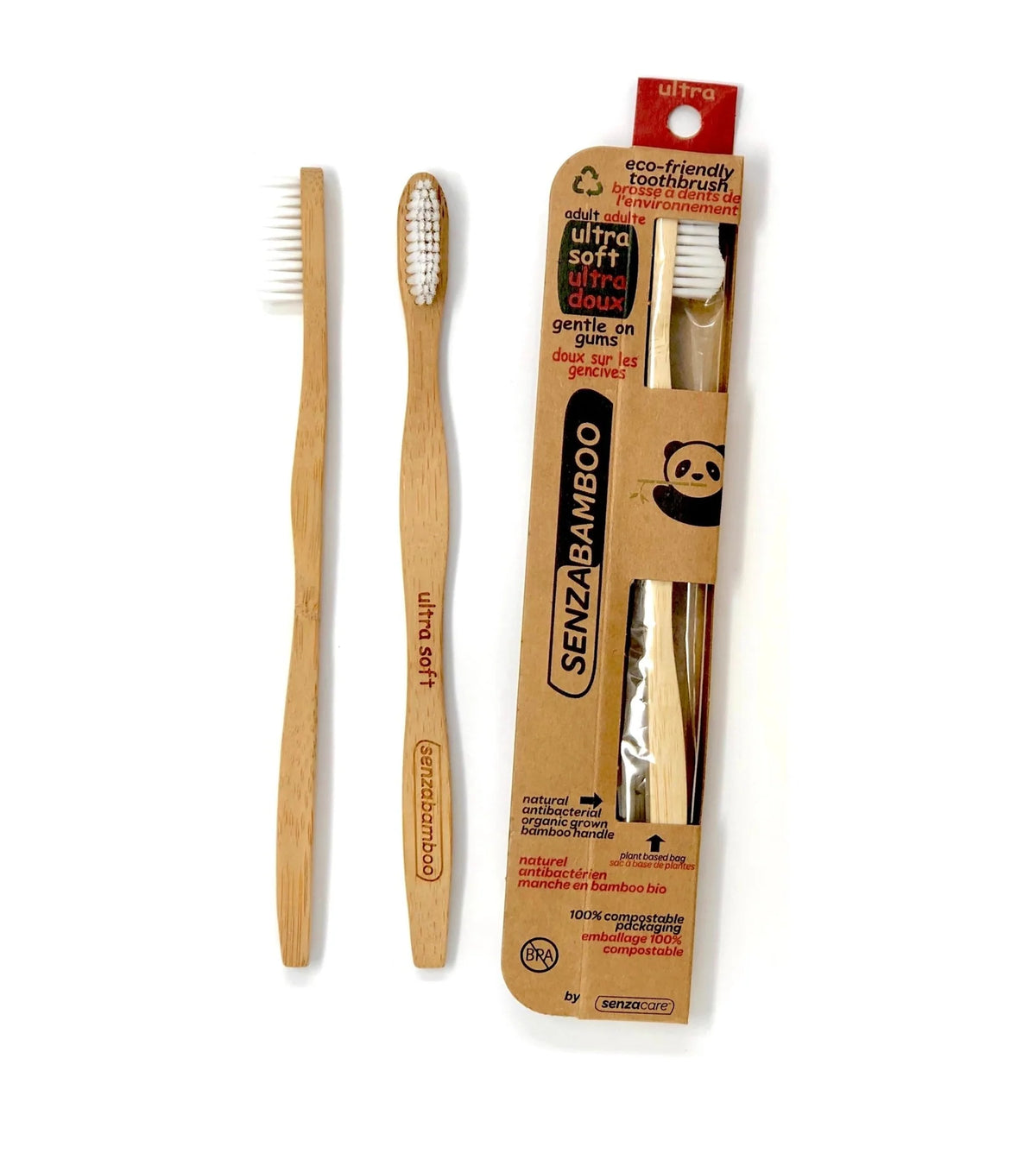 SENZABAMBOO - Ultra Soft Bamboo Toothbrush - 6 x 1ea