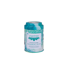 JUSTEA -  Peppermint Detox, Herbal Tea,  Tea Bags (tin)    14g