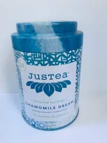 JUSTEA -  Chamomile Dream, Herbal Tea,  Tea Bags   (tin)    14g