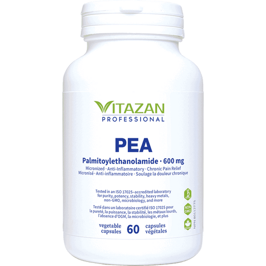 Vitazan    PEA (Palmitoylethanolamide · 600 mg · Anti-Inflammatory · Chronic Pain Relief) 60 capsules