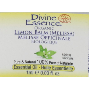 Divine Essence   Lemon Balm (Melissa)(Organic) 1ml