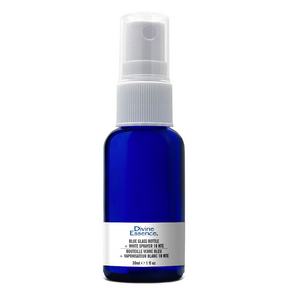 Divine Essence   Blue Glass Bottle 30ml + Spray 30ml