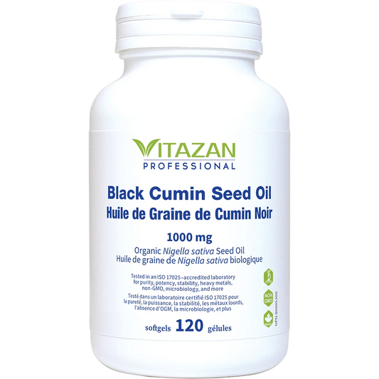Vitazan    Black Cumin Seed Oil (1,000 mg · Organic Nigella sativa Seed Oil) 120 softgels