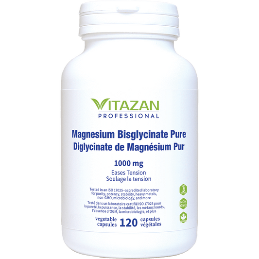 Vitazan    Magnesium Bisglycinate Pure (130 mg · From Pure, Fully Reacted Magnesium Bisglycinate) 120 capsules