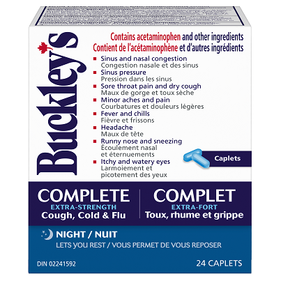 BUCKLEY'S CPLT EX-STENGTH COUGH COLD & FLU NIGHT24 TABLET