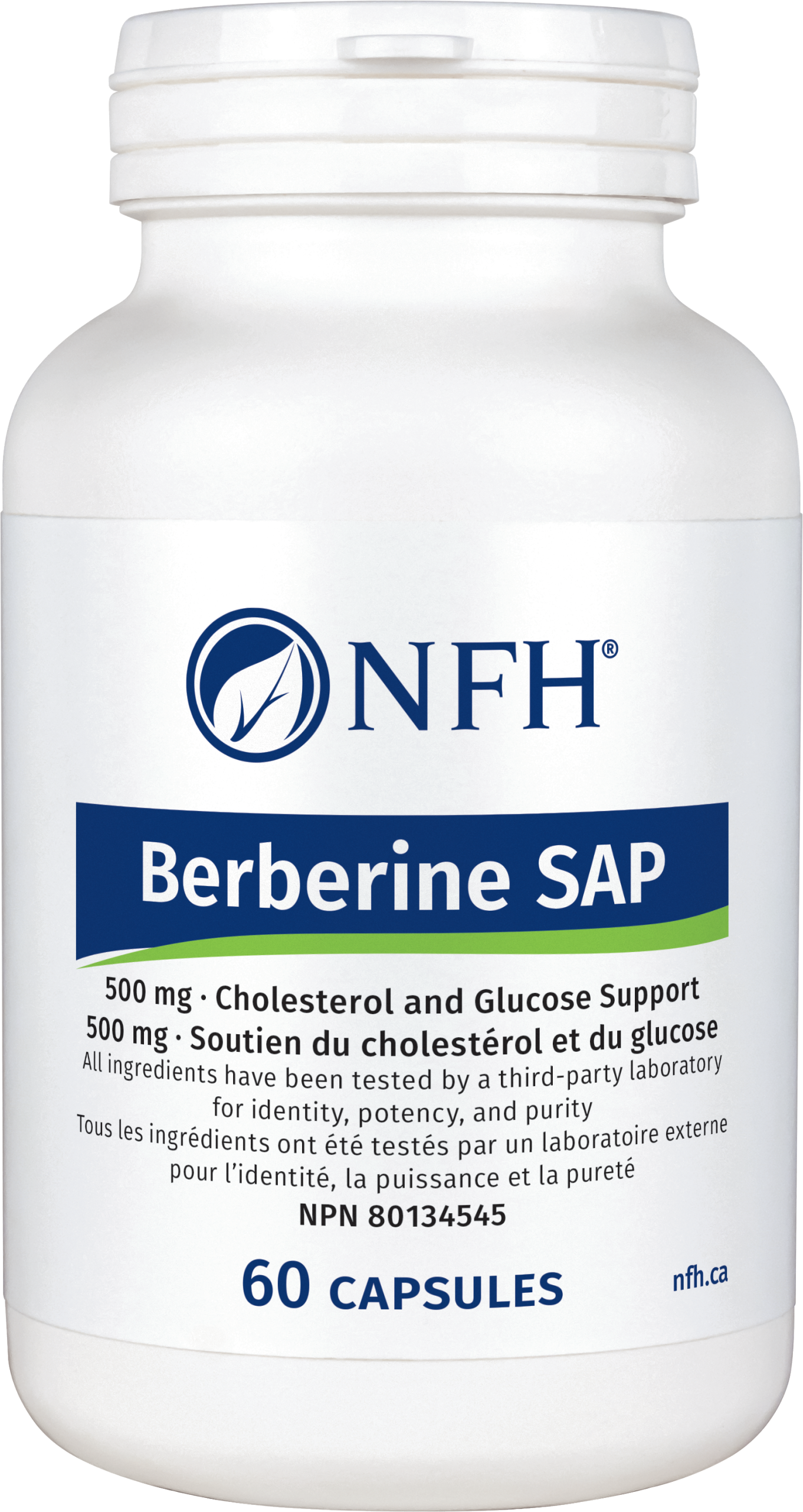 NFH Berberine SAP 500 mg (Cholesterol and Glucose Support) 60 capsules