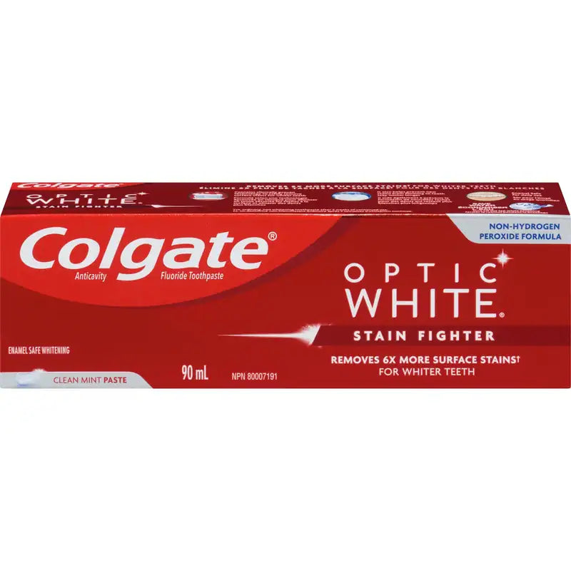 COLG OPT WHT T/PASTE STAIN FIGHTER PURE MINT 90ML TOOTHPASTE