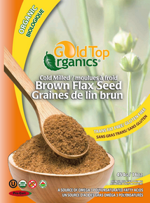 GOLD TOP -    Flax Seed, Brown, Cold Milled, Organic    454g