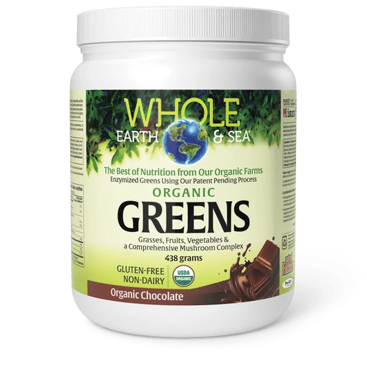 Natural Factors Organic Greens, Whole Earth & Sea Organic Chocolate 438 gpwd