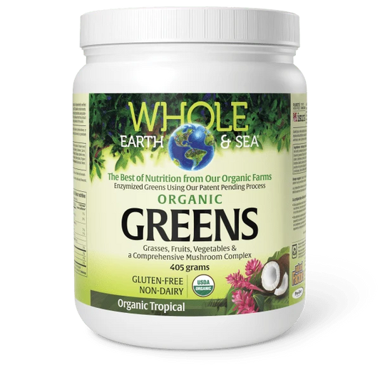 Natural Factors Organic Greens, Whole Earth & Sea, Organic Tropical 405 gpwd
