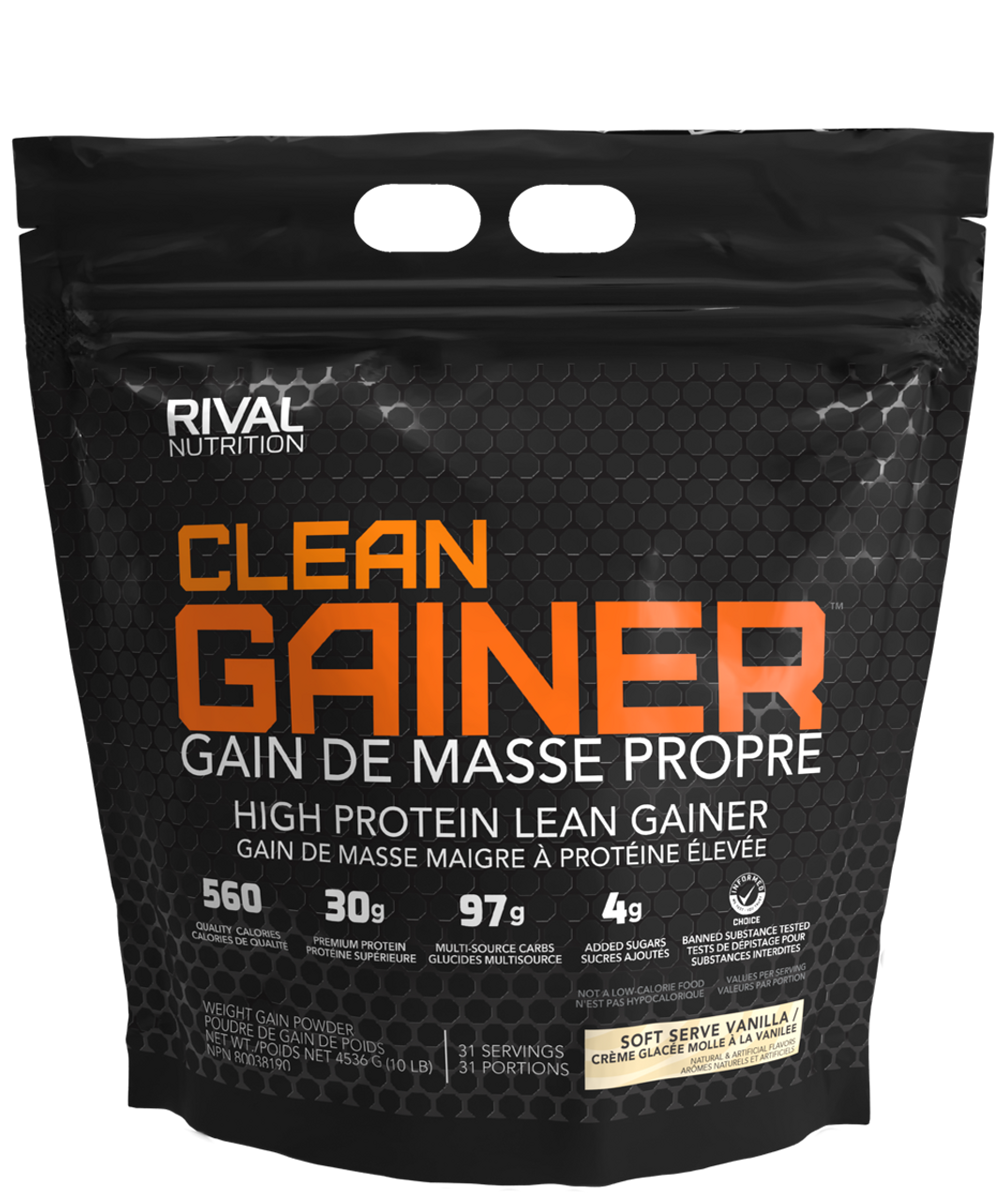RIVALUS   CLEAN GAINER   10lbs   SOFT SERVE VANILLA