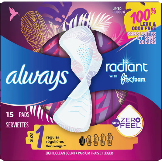ALWAYS RADIANT INFINITY RG W/WINGS SCENTED 15 pack of 12