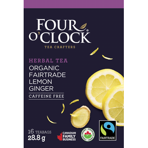 FOUR O’CLOCK - Lemon Ginger Organic Fairtrade Herbal Tea   16ct