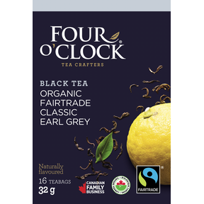 FOUR O’CLOCK -   Classic Earl Grey Organic  Black Tea   16ct