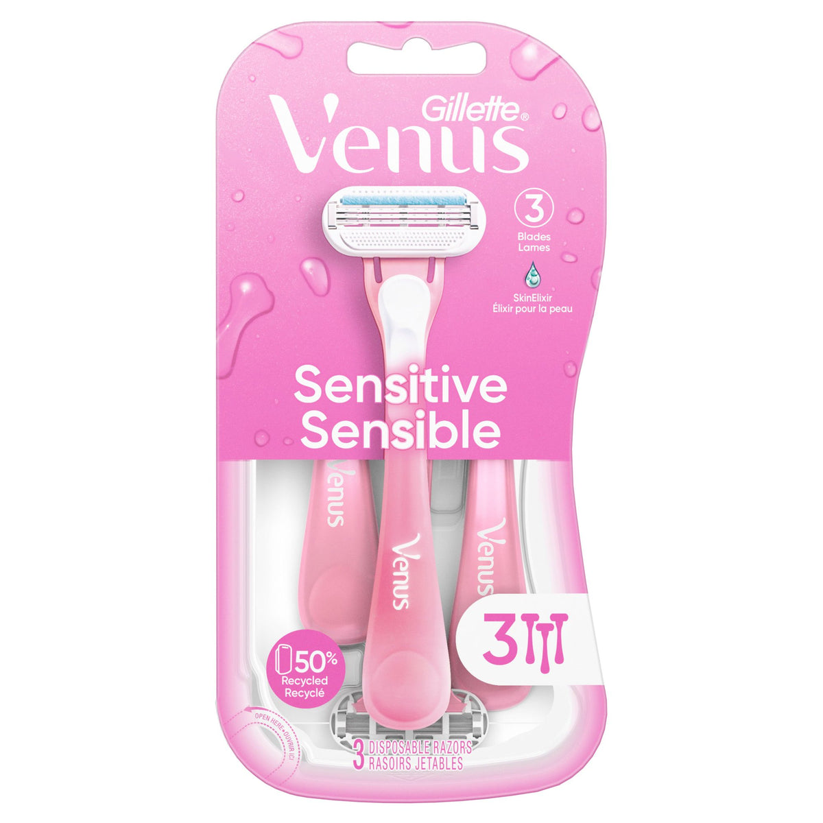 VENUS RAZOR DISPOSABLE 1 SENSITIVE SKIN CARTRIDGE3