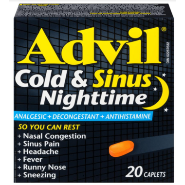 ADVIL COLD&SINUS NIGHT TB 200MG 20 TABLET
