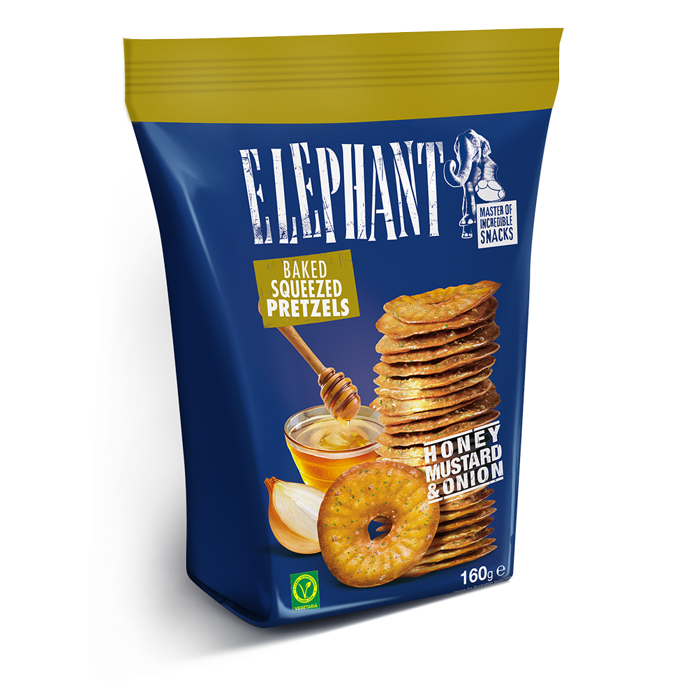 ELEPHANT - Pretzels, Honey Mustard Onion    270g