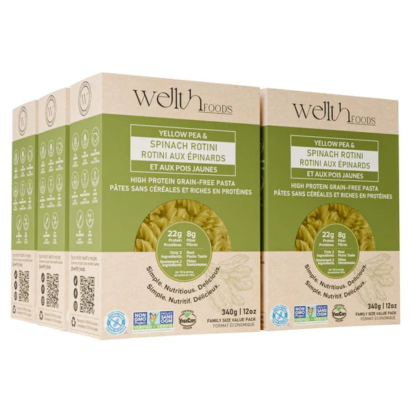 Wellth Pasta   Wellth Pasta, Spinach, 340g, 6 boxes