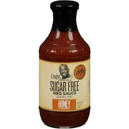 G Hughes Sugar Free Sauce    G Hughes BBQ Sauce    Flavour: Honey 
Container Size: 510 mL    Case of 6