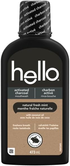 HELLO MOUTH WASH CHARCOAL 473ML