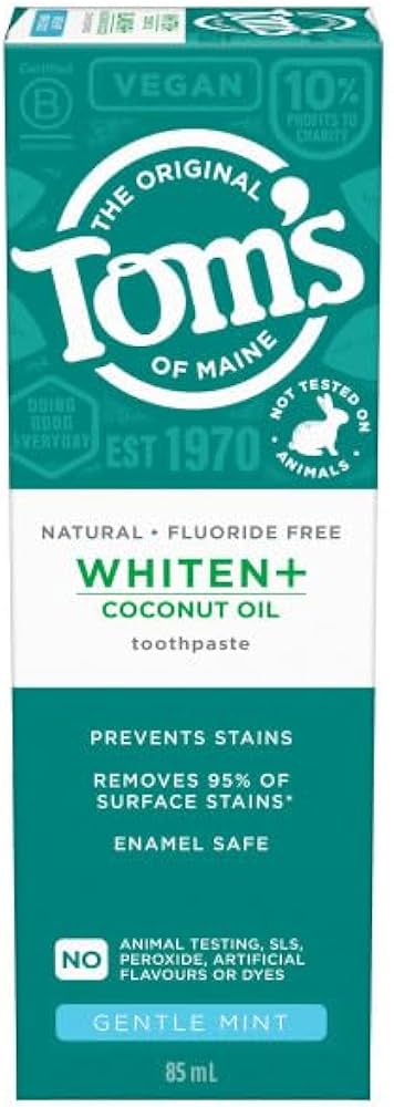 Tom's Of Maine   Whiten + Coconut Oil- Fluroide Free 85ml