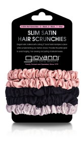 Giovanni Cosmetics   Satin Slim Hair Scrunchies 5ct