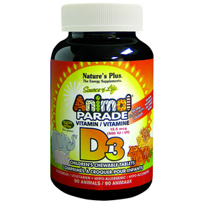 Natures Plus   Animal Parade Vit D3, Blk Chy 90ch