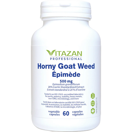 Vitazan    Horny Goat Weed (500 mg · Epimedium grandiflorum 20% Icariin Standardized Extract) 60 capsules