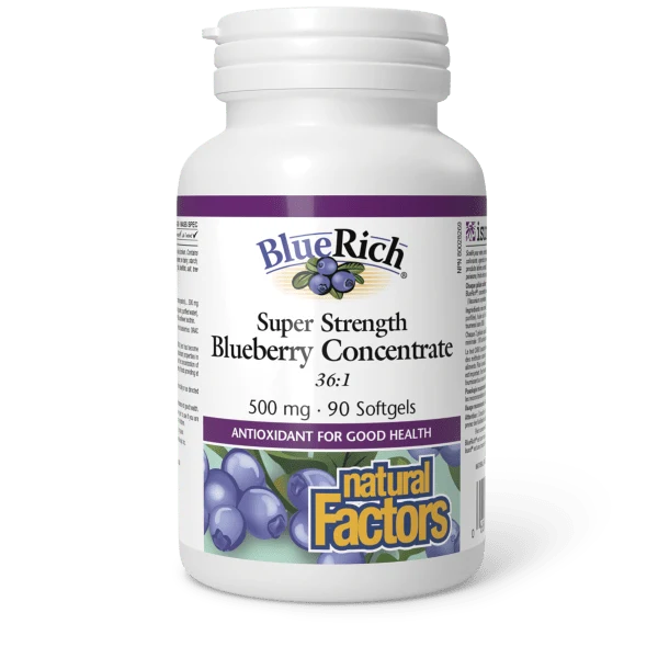 Natural Factors BlueRich® Super Strength Blueberry Concentrate 500 mg 90sgls