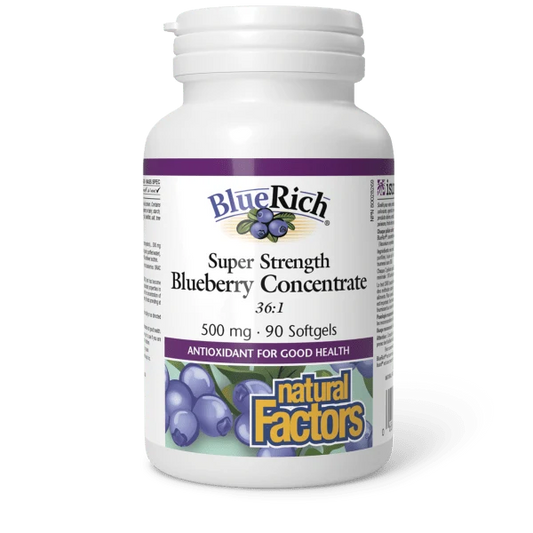 Natural Factors BlueRich® Super Strength Blueberry Concentrate 500 mg 90sgls