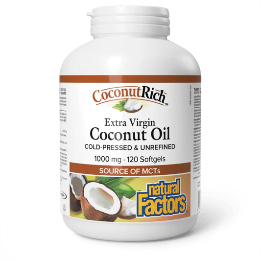 Natural Factors   CoconutRich® Extra Virgin Coconut Oil 1000 mg   120 sglssgls