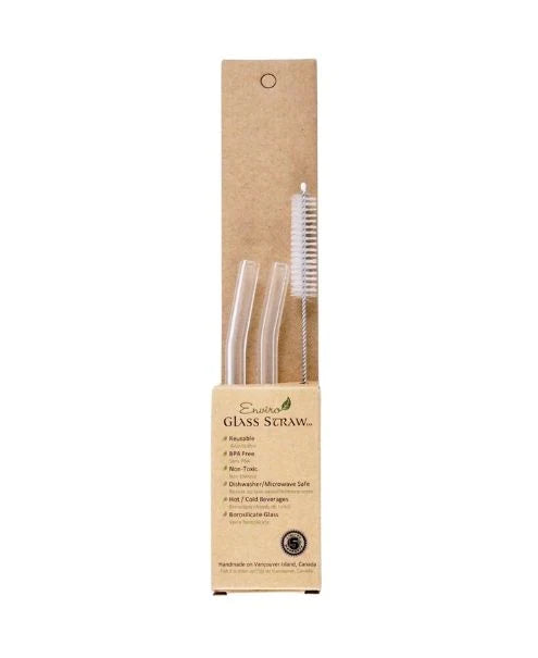 ENVIRO GLASS STRAWS    Combo Reg. Straws 6" Bent