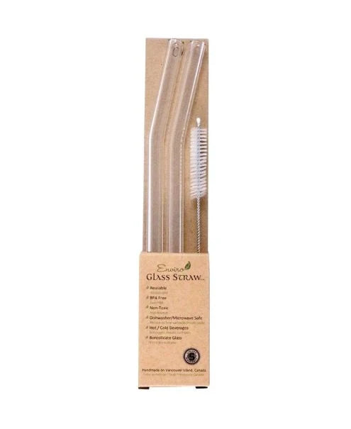 ENVIRO GLASS STRAWS    Combo Reg. Straws 10" Bent