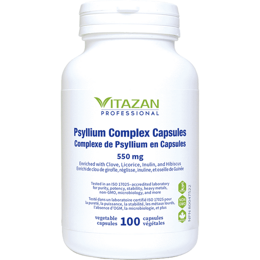 Vitazan    Psyllium Complex Capsules (550 mg · With Herbs and Inulin) 100 capsules