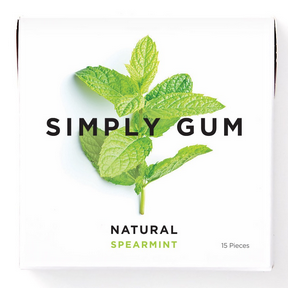 Simply Gum   Natural Chewing Gum   Spearmint Natural Chewing Gum15CT