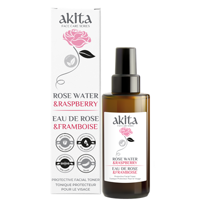 AKITA   All Natural Rose Water with Raspberry, 100ml