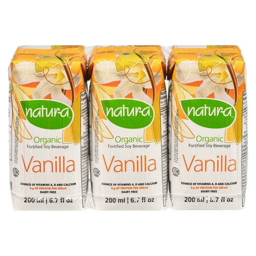 NATURA - Soy, Enriched, Vanilla, Organic - 3pk