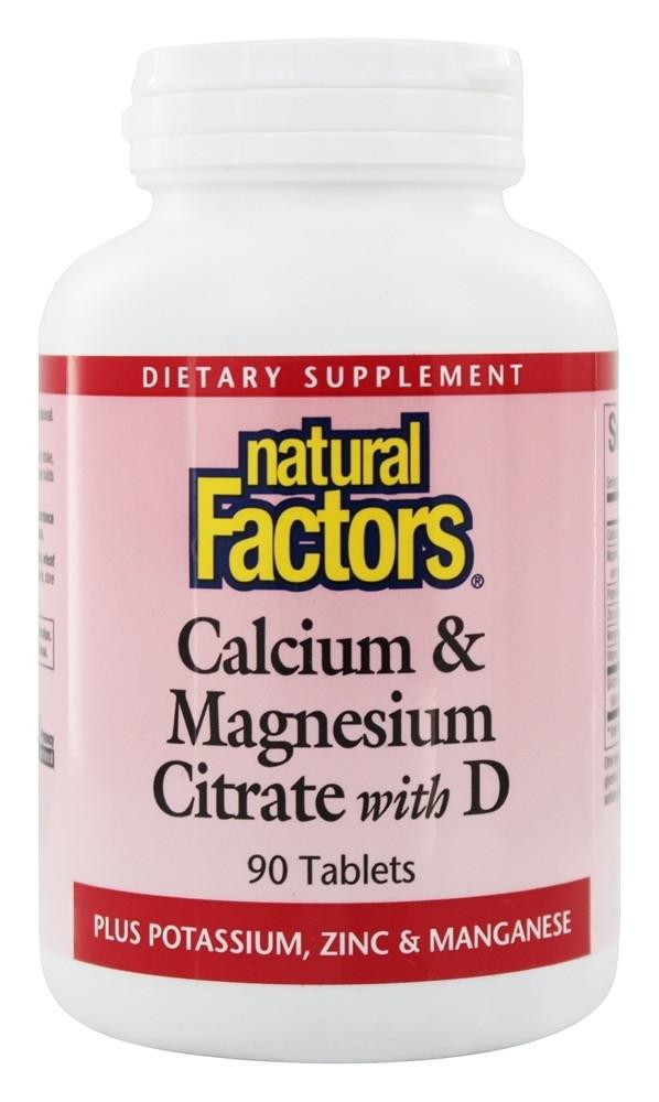 Natural Factors   Calcium & Magnesium Citrate with D3 Plus Potassium, Zinc & Manganese   180 tabstabs