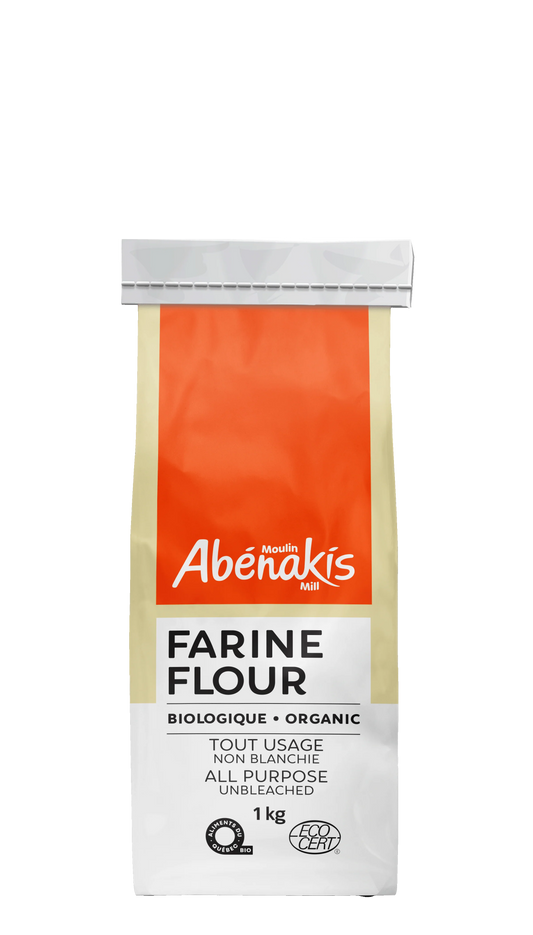 Abernaki Mill - NEW BRAND!   Organic Unbleached All Purpose Flour   1 kg