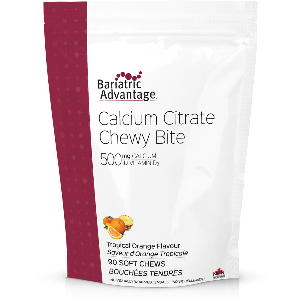 Bariatric Advantage - Calcium Citrate Chewy Bite 500 mg Tropical Orange