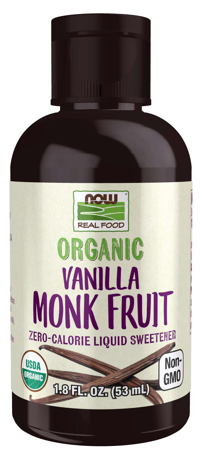 NOW_Organic Monk Fruit Liquid Sweetener Vanilla 53mL
