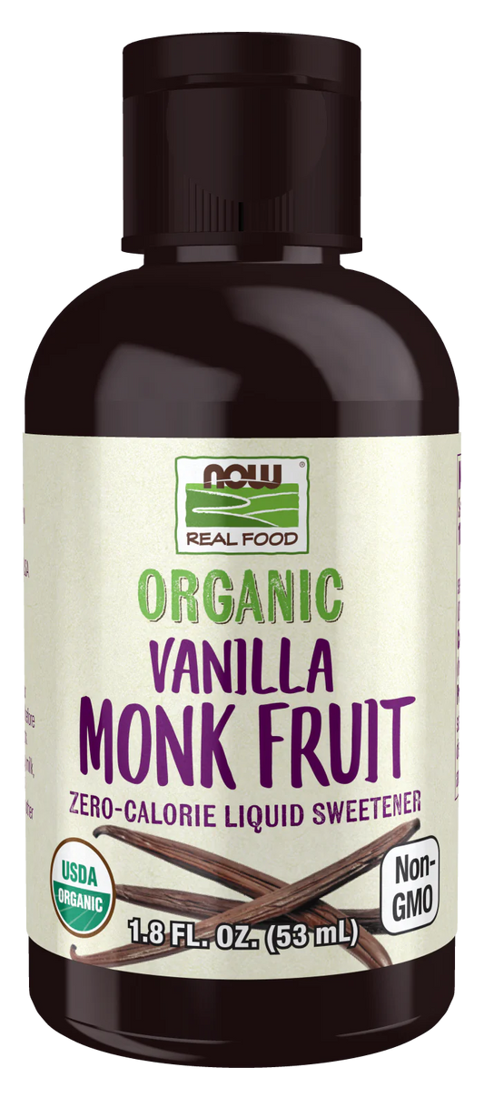 NOW_Organic Monk Fruit Liquid Sweetener Vanilla 53mL