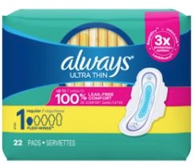 Always Ultra Thin Regular Unscented Size 1
