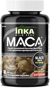 INKA MACA®(Peru Maca)    Black Maca 150 Vcaps - Organic Gelatinized**