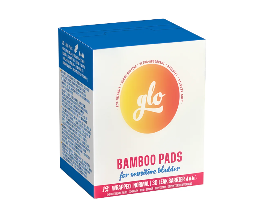 HERE WE FLO *    Glo Organic Bamboo Incontinence Pads with Wings - Normal -- 12 Pads