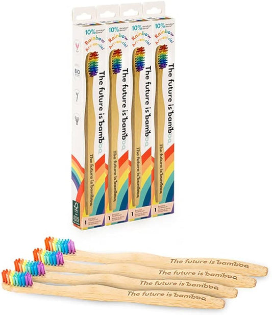The Future Is Bamboo   Rainbow Adult Soft Toothbrush 12 x 12ct