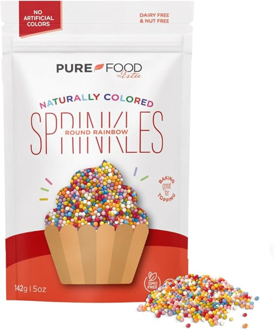 Pure Food By Estee   Sprinkles   Round Rainbow Sprinkles141G