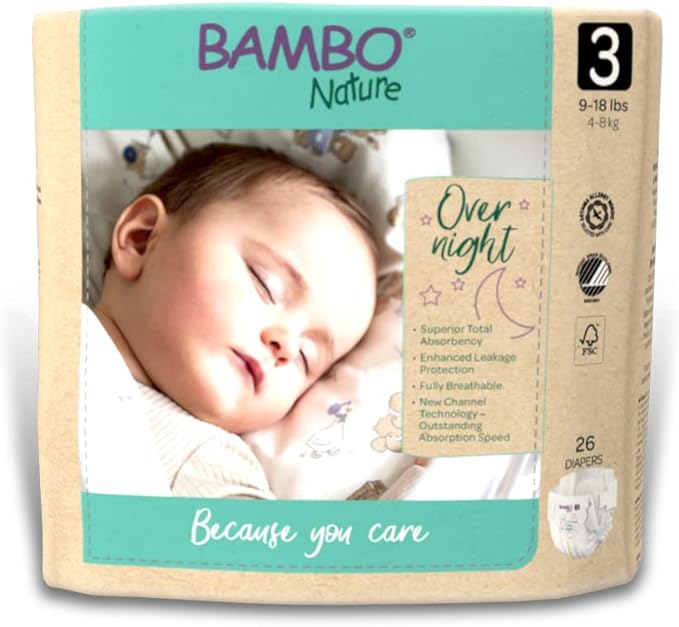 Bambo Nature -   Overnight Diapers 26 Count Size 3